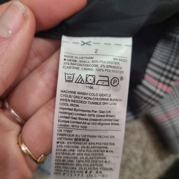 Gap Plaid Checkered Button Blazer - Picture 3 of 3